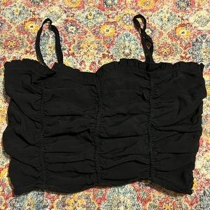 Ruffle ish black cropped Forever 21 Top.
